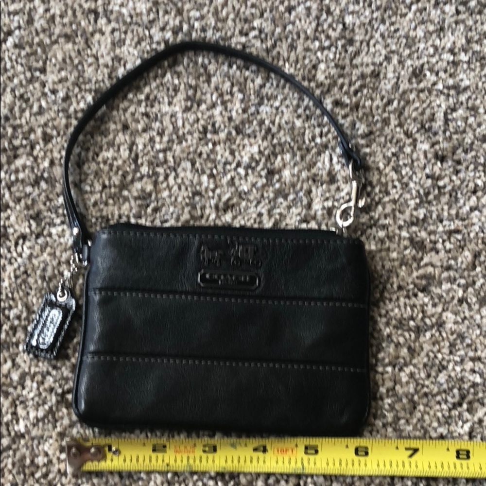 Coach leather mini wristlet- New